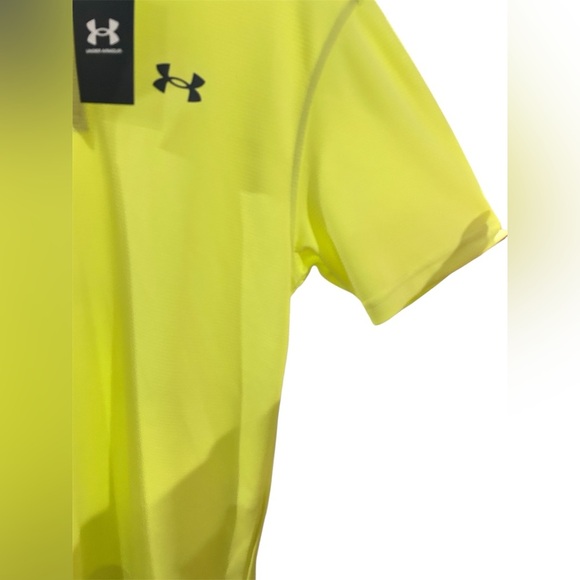 Under Armour Men’s Neon Yellow Polo Shirt Size M | Golf Tennis Activewear - Picture 6 of 10